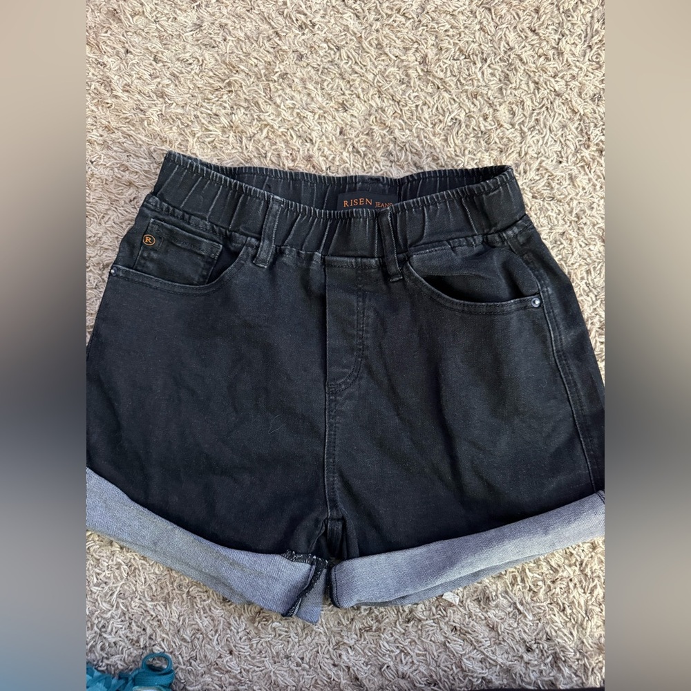 Risen Women's Black Jean Shorts